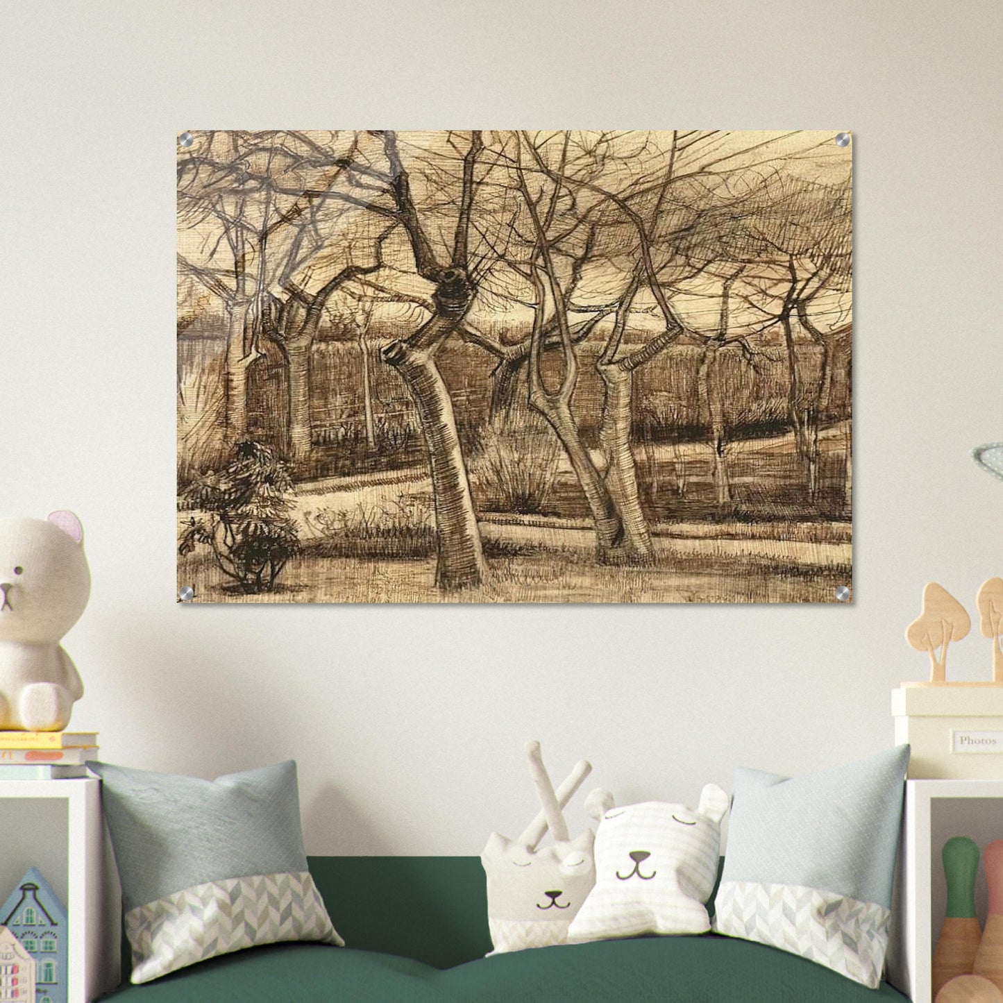 The Vicarage Garden - Vincent van Gogh Acrylic Print - 70x100 cm / 28x40″ inches