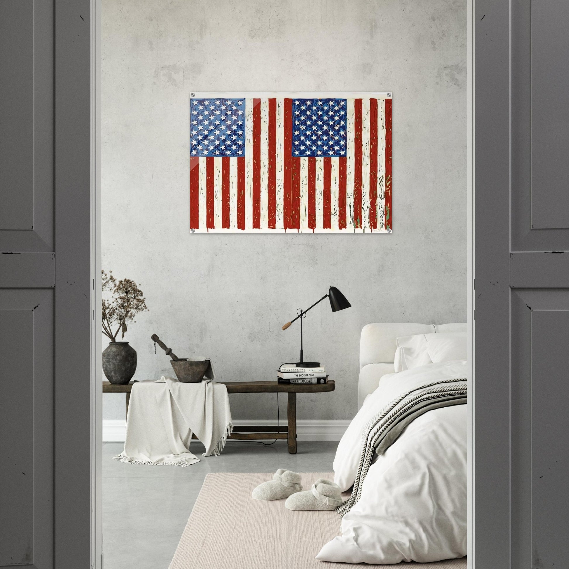 FLAGS I ULAE 128 - Jasper Johns Acrylic Print - 70x100 cm / 28x40″ inches