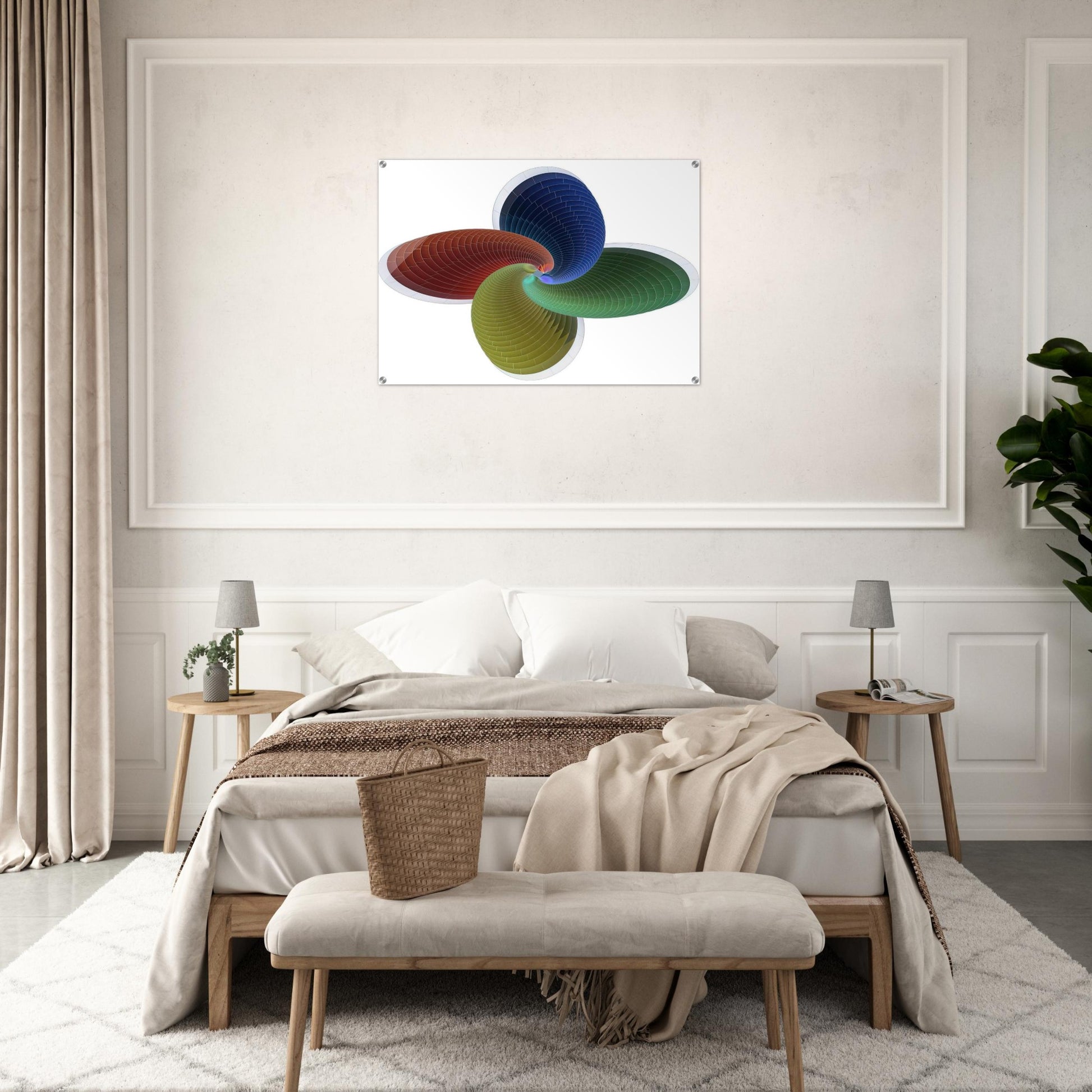 Tower of Fire, parametric model - Abstract Art - Johannes Itten Acrylic Print - 70x100 cm / 28x40″ inches