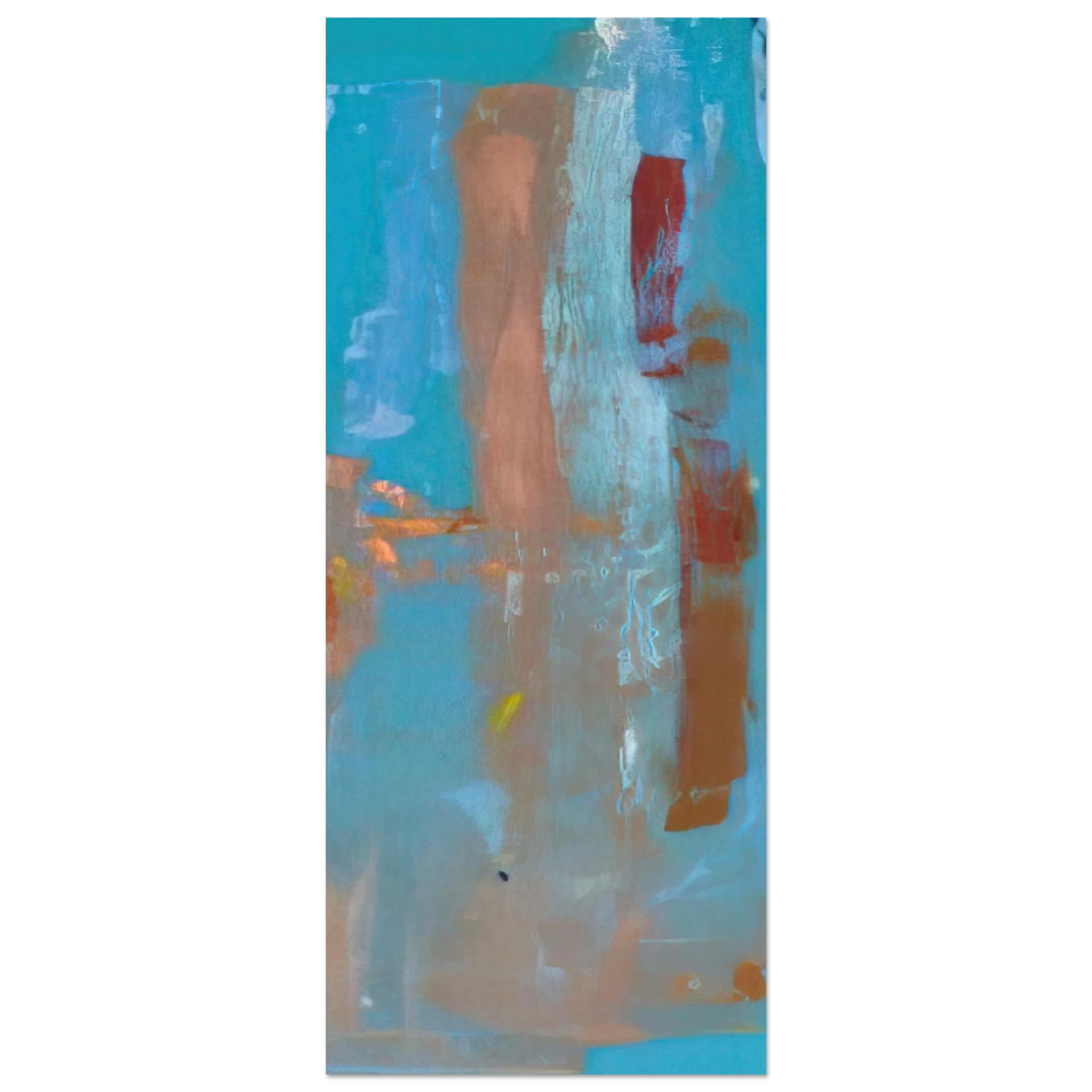 Helen Frankenthaler - In on Blue - 1976 Wall art - 20x25 cm / 8x10 inches - Premium Wooden Framed Poster With Fine Art Paper-canvas - White frame
