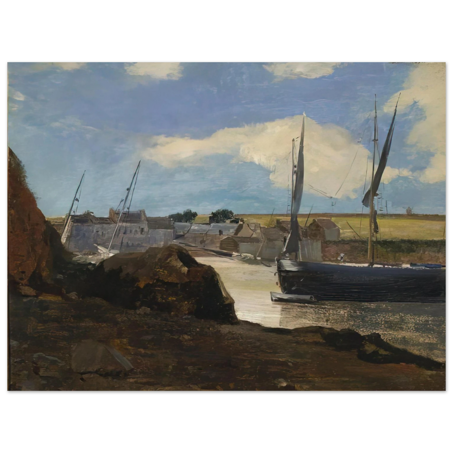 Odilon Redon - THE PORT OF MORGAT 1882  75x100 cm / 30x40inches Fine Art Poster