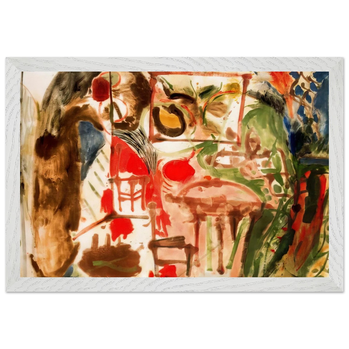 Helen Frankenthaler - Interior - 1957 Wall art - 70x100 cm / 28x40 inches - Premium Wooden Framed Poster With Fine Art Paper-canvas - Black frame