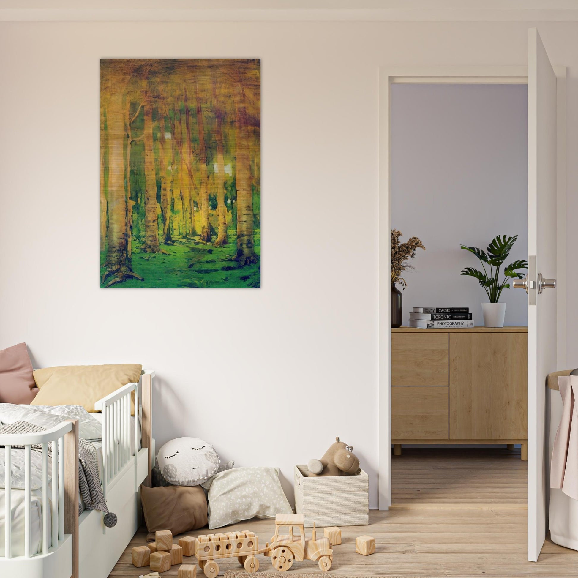 A Birch Grove. Spots of sunlight - Arkhyp Kuindzhi Brushed Aluminum Print - 70x100 cm / 28x40 inches | Arkhyp Kuindzhi Aluminum Print | Arkhyp Kuindzhi Prints