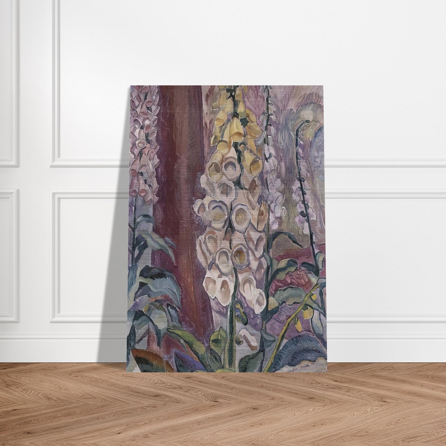 Foxgloves growing - 1929 - Grace Cossington Smith Brushed Aluminum Print - 70x100 cm / 28x40 inches | Grace Cossington Smith Aluminum Print | Grace Cossington Smith Prints