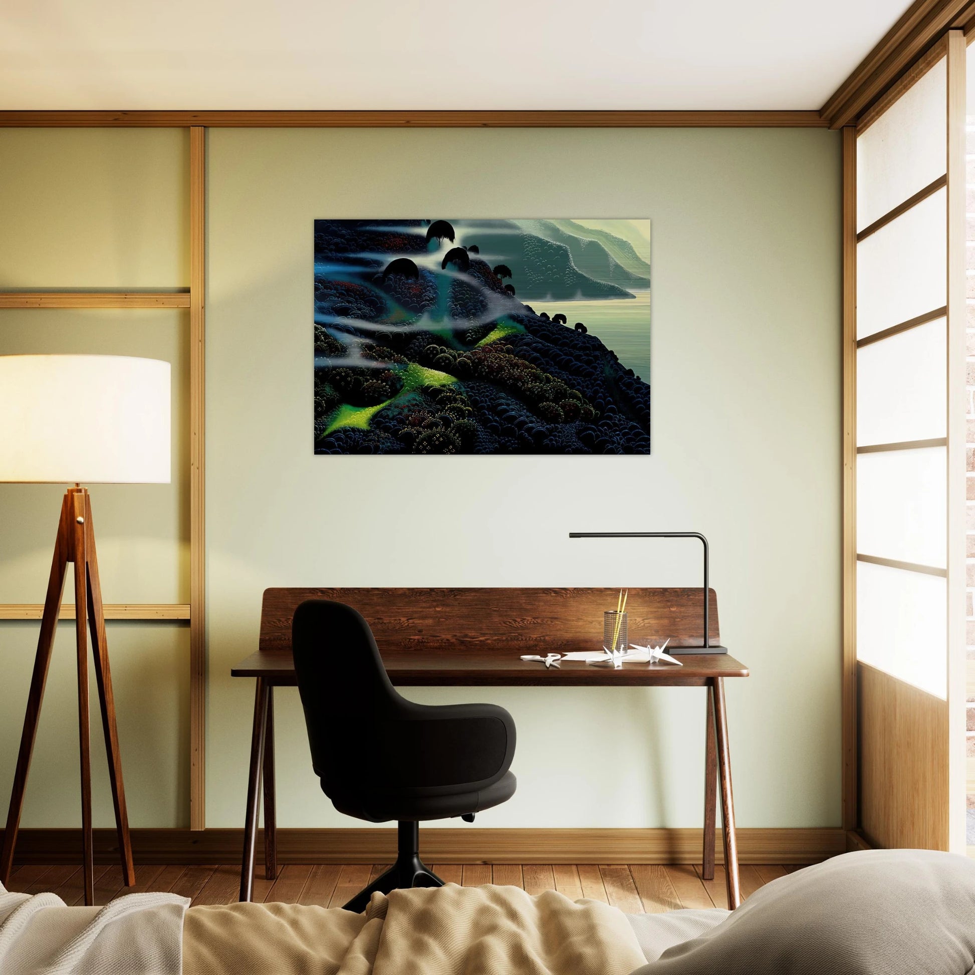 Ocean Paradise - Eyvind Earle Brushed Aluminum Print - 70x100 cm / 28x40 inches | Eyvind Earle Aluminum Print | Eyvind Earle Prints