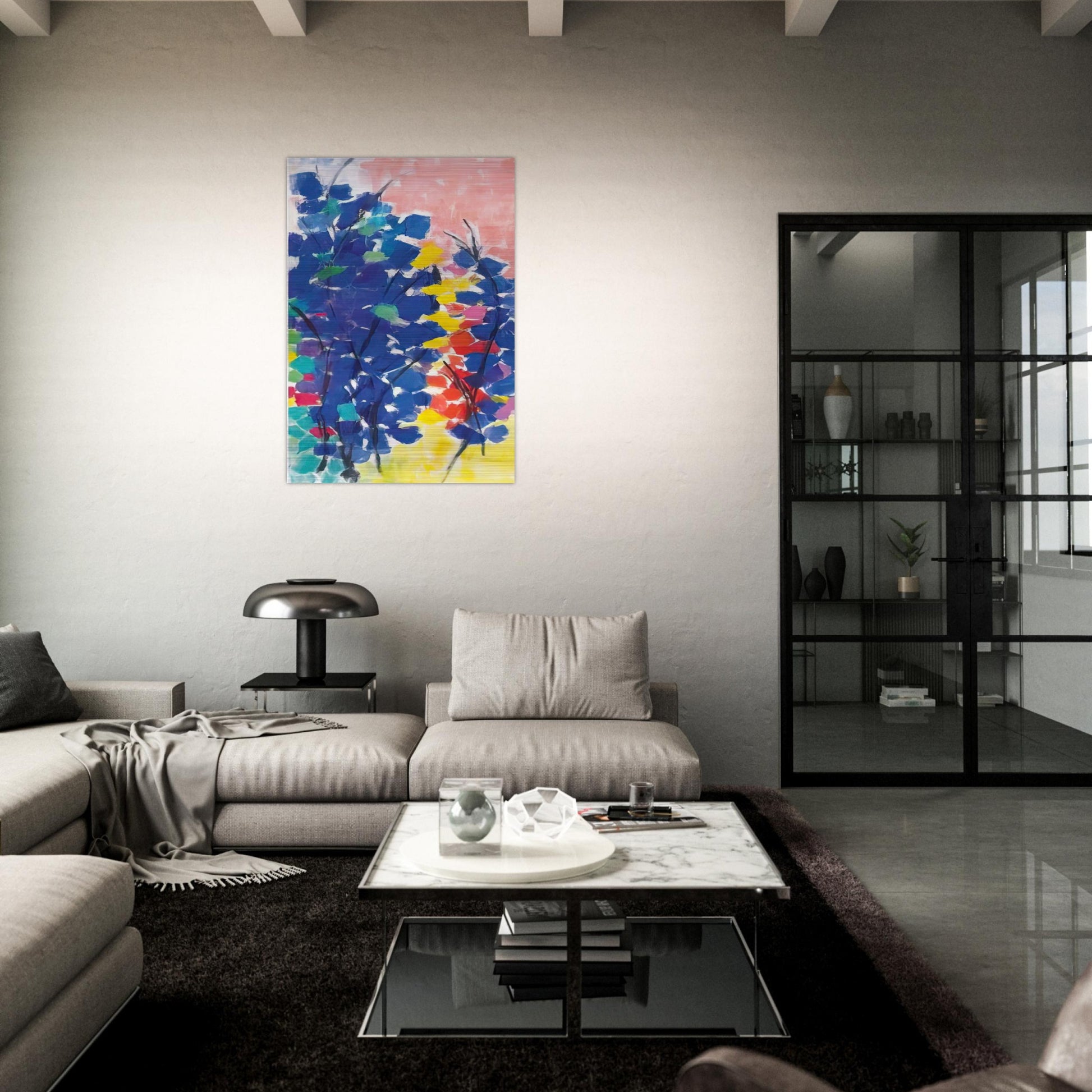 UNTITLED FLORAL ABSTRACTION 1970 - Alma Woodsey Thomas Brushed Aluminum Print - 70x100 cm / 28x40 inches | Alma Woodsey Thomas Aluminum Print | Alma Woodsey Thomas Prints
