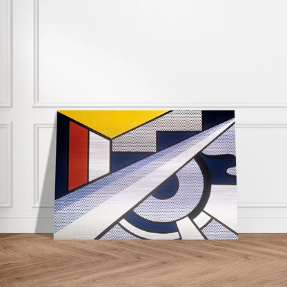 MODERN PAINTING WITH WEDGE 1967 - Roy Lichtenstein Brushed Aluminum Print - 70x100 cm / 28x40 inches | Roy Lichtenstein Aluminum Print | Roy Lichtenstein Prints