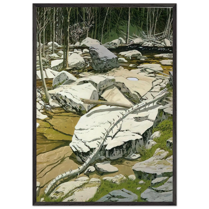 The Blue Pool - 1980 - Neil Welliver 70x100 cm / 28x40 inches Framed Art Print – Black Wooden Frame