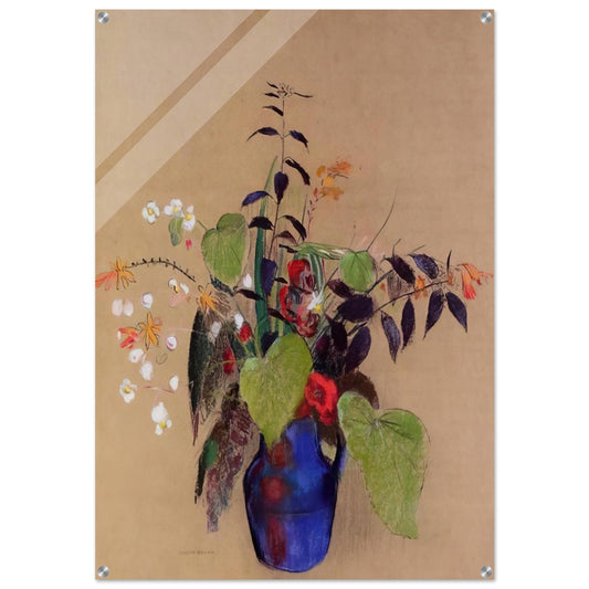 FLOWERS IN A BLUE JUG - Odilon Redon Acrylic Print - 70x100 cm / 28x40″ inches