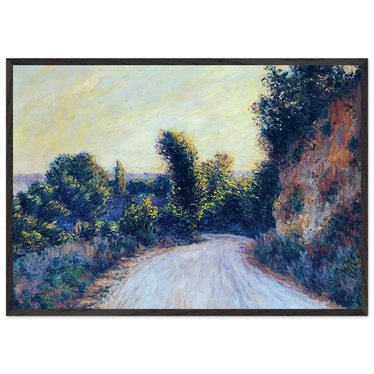 Road near Giverny - claude monet 70x100 cm / 28x40 inches Framed Art Print – Black Wooden Frame