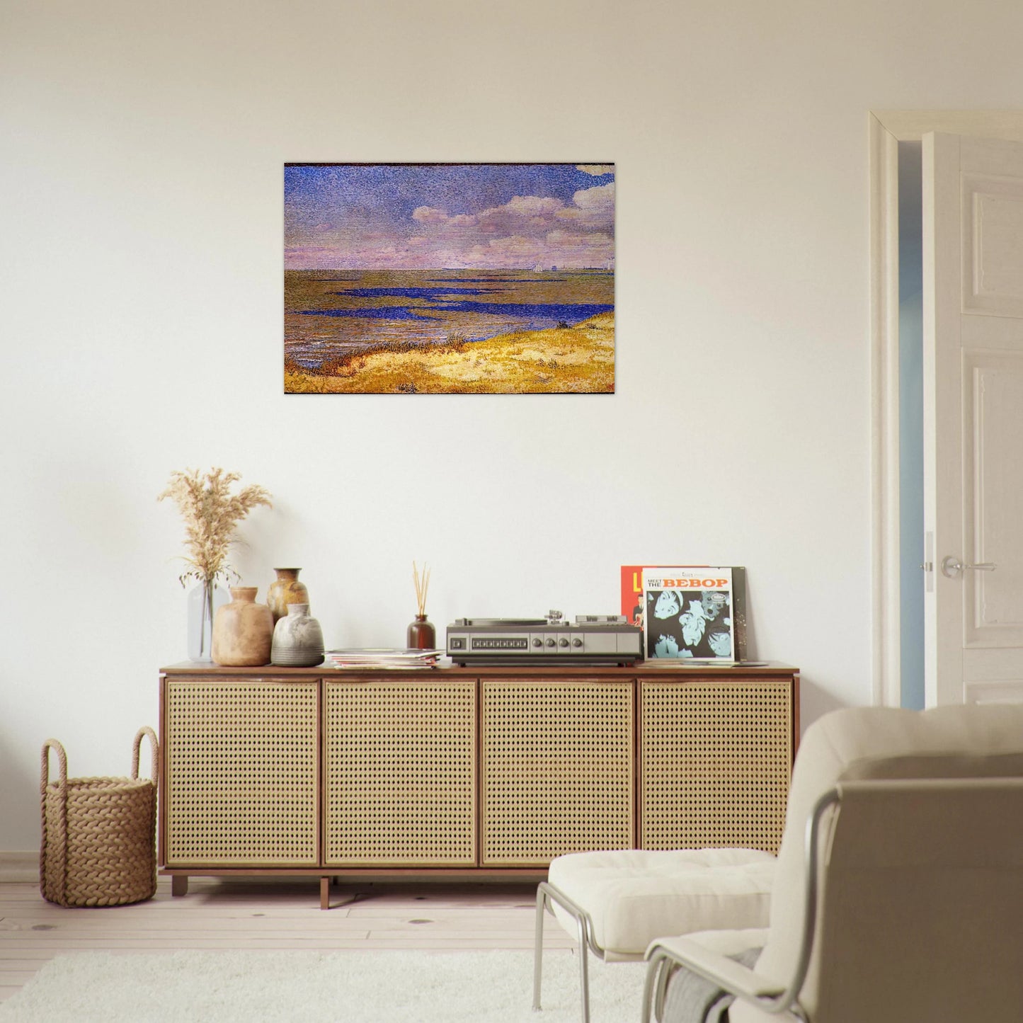 VIEW OF THE RIVER SCHELDT 1893 - Theo van Rysselberghe Brushed Aluminum Print - 70x100 cm / 28x40 inches | Theo van Rysselberghe Aluminum Print | Theo van Rysselberghe Prints