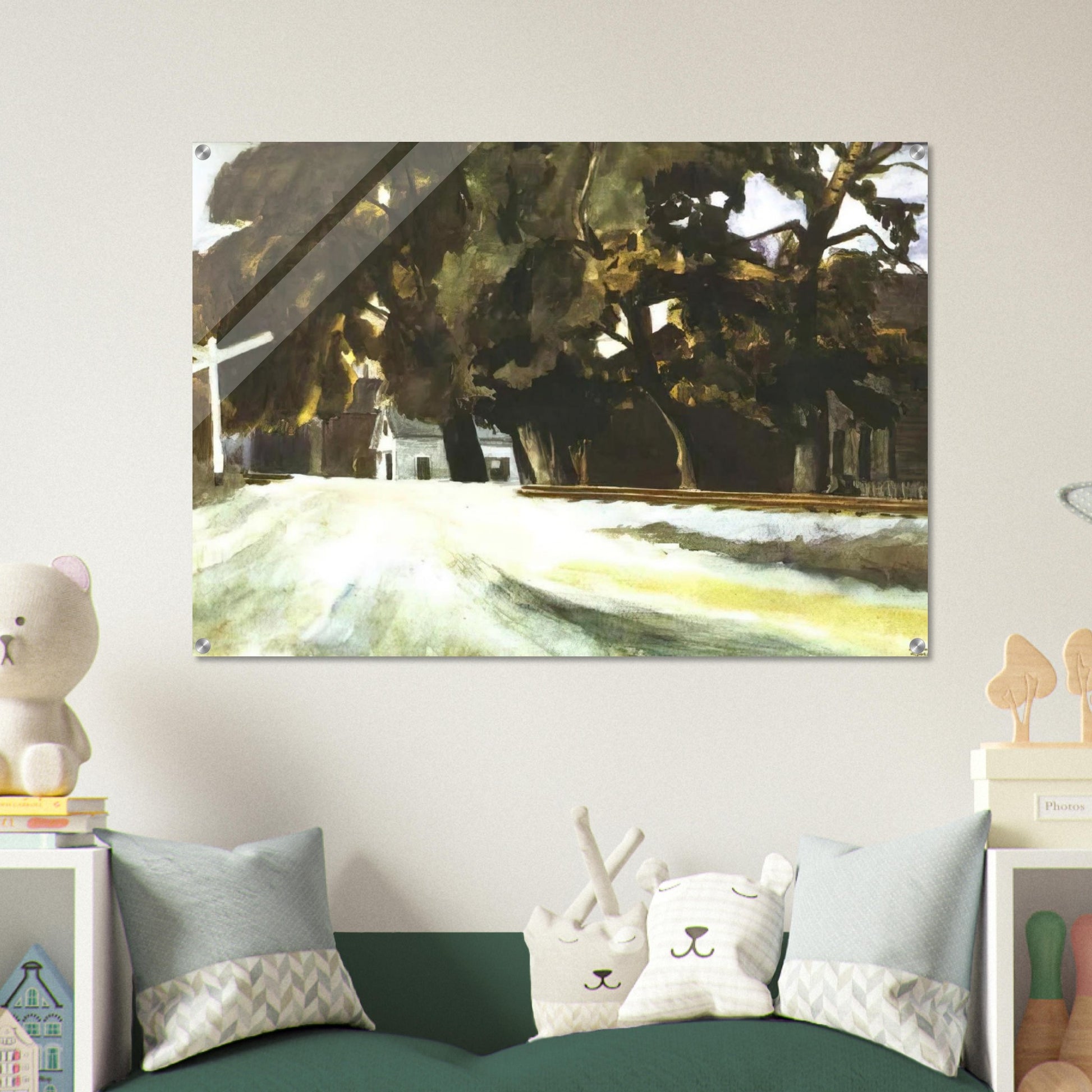 Railroad Crossing - Edward Hopper Acrylic Print - 70x100 cm / 28x40″ inches