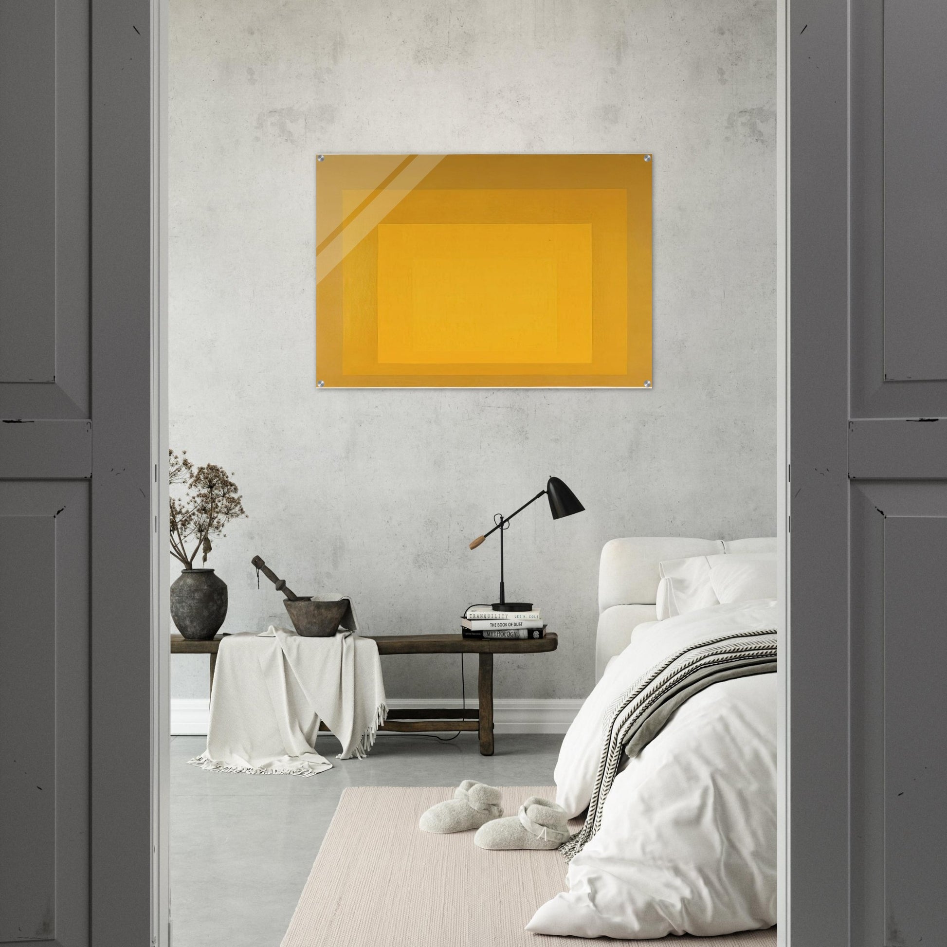 STUDY FOR HOMAGE TO THE SQUARE DEPARTING IN YELLOW 1964 - Josef Albers Acrylic Print - 70x100 cm / 28x40″ inches