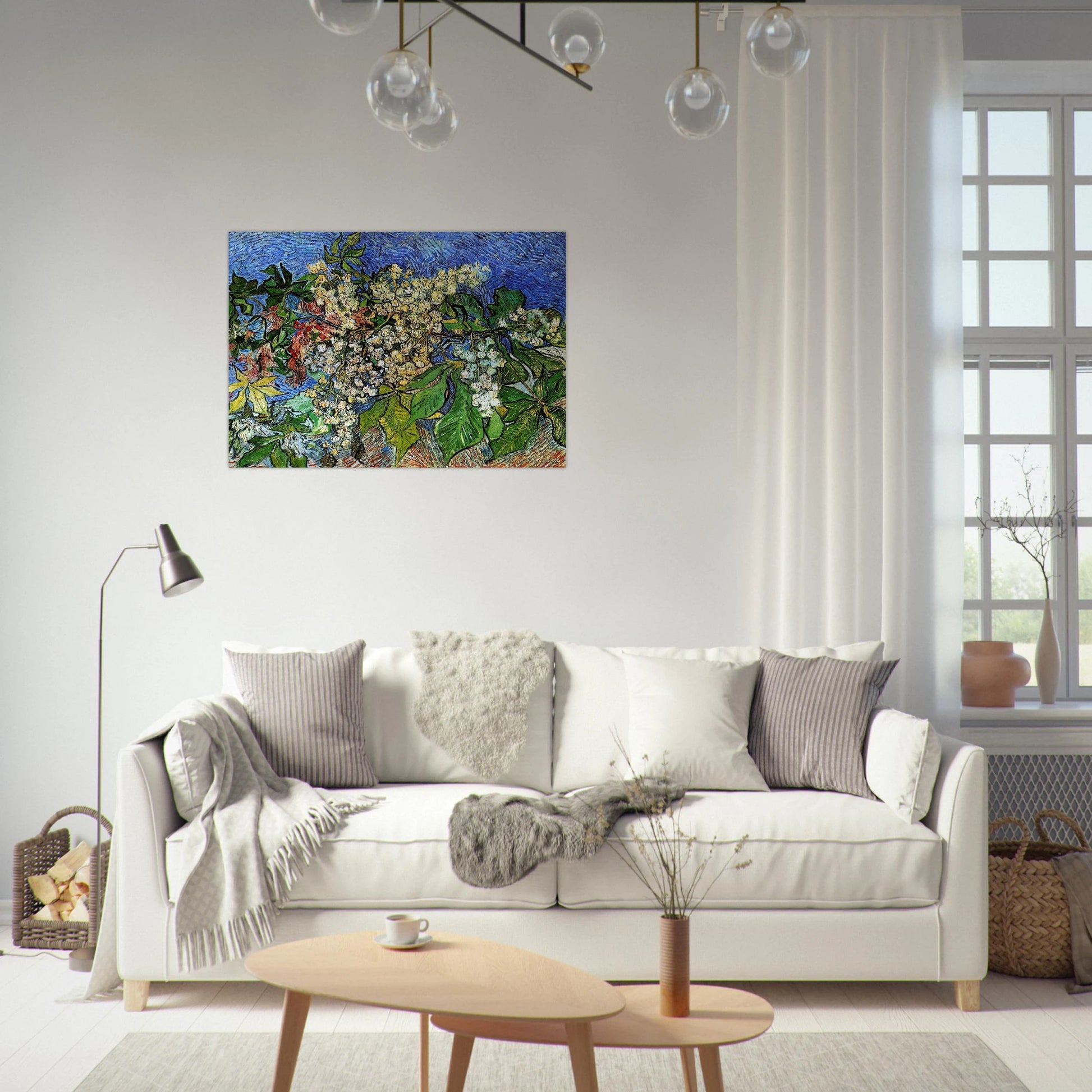 Blossoming Chestnut Branches - Vincent van Gogh Brushed Aluminum Print - 70x100 cm / 28x40 inches | Vincent van Gogh Aluminum Print | Vincent van Gogh Prints
