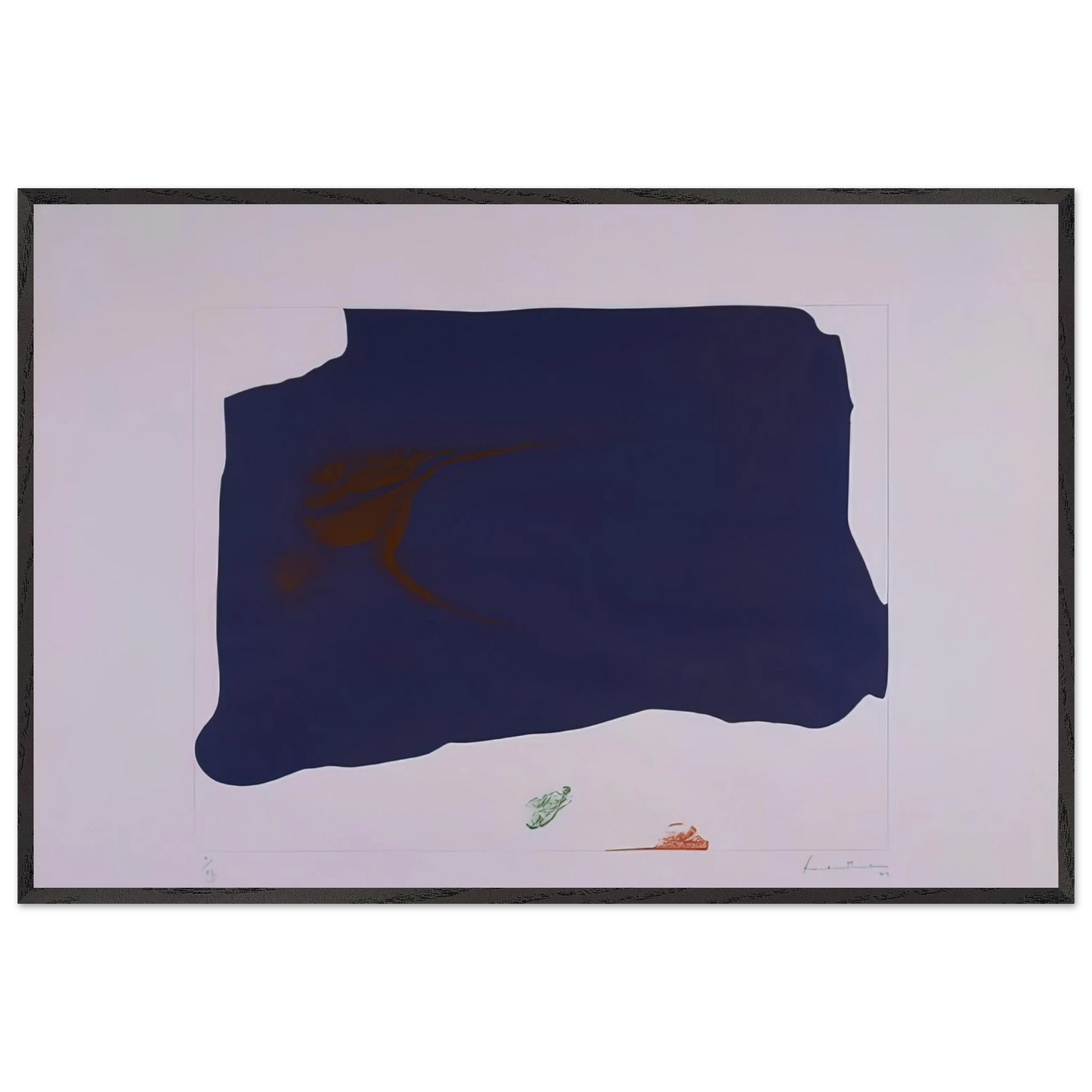 Helen Frankenthaler - Variation II on Mauve Corner - 1969 Wall art - 40x50 cm / 16x20 inches - Premium Wooden Framed Poster With Fine Art Paper-canvas - Black frame
