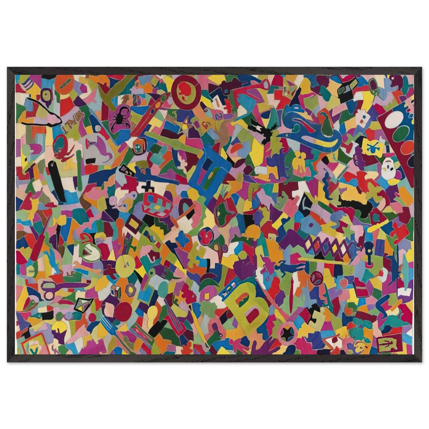 TUTTO 1988 - Alighiero Boetti 70x100 cm / 28x40 inches Framed Art Print – Black Wooden Frame