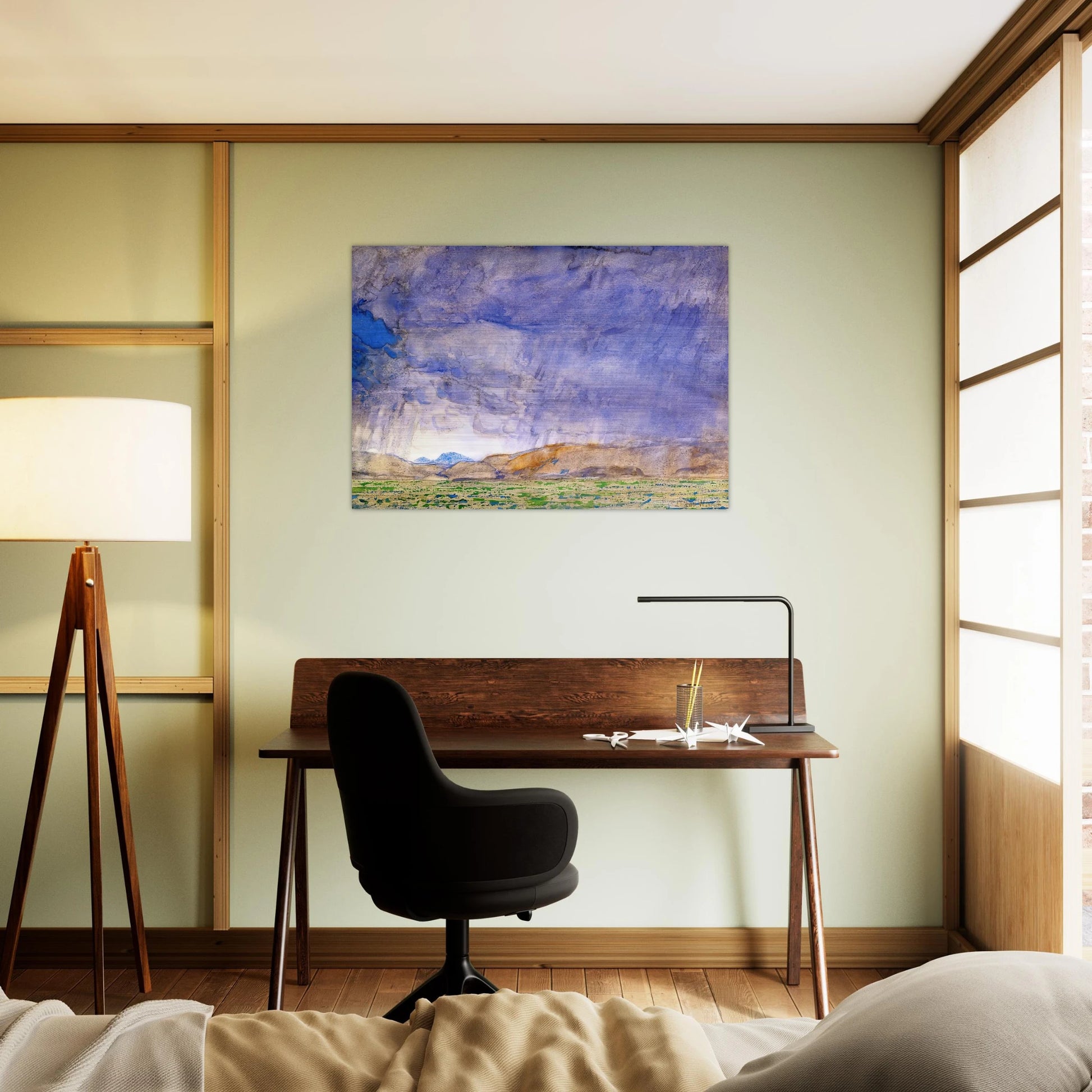 Thunderstorm on the Oregon Trail - Childe Hassam Brushed Aluminum Print - 70x100 cm / 28x40 inches | Childe Hassam Aluminum Print | Childe Hassam Prints