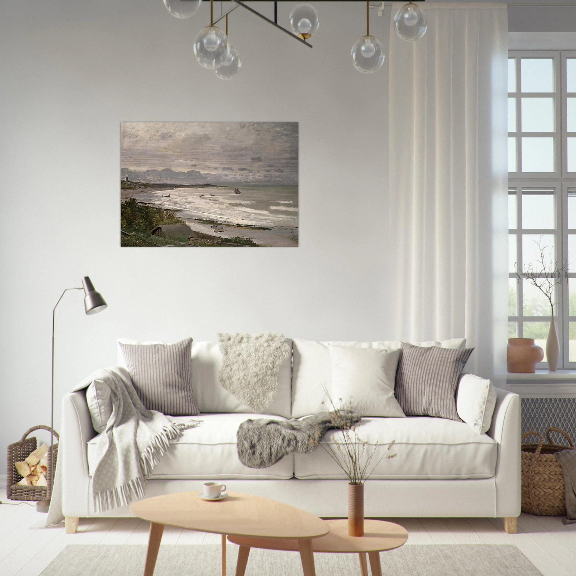 The Beach at Saint-Adresse - claude monet Brushed Aluminum Print - 70x100 cm / 28x40 inches | claude monet Aluminum Print | claude monet Prints