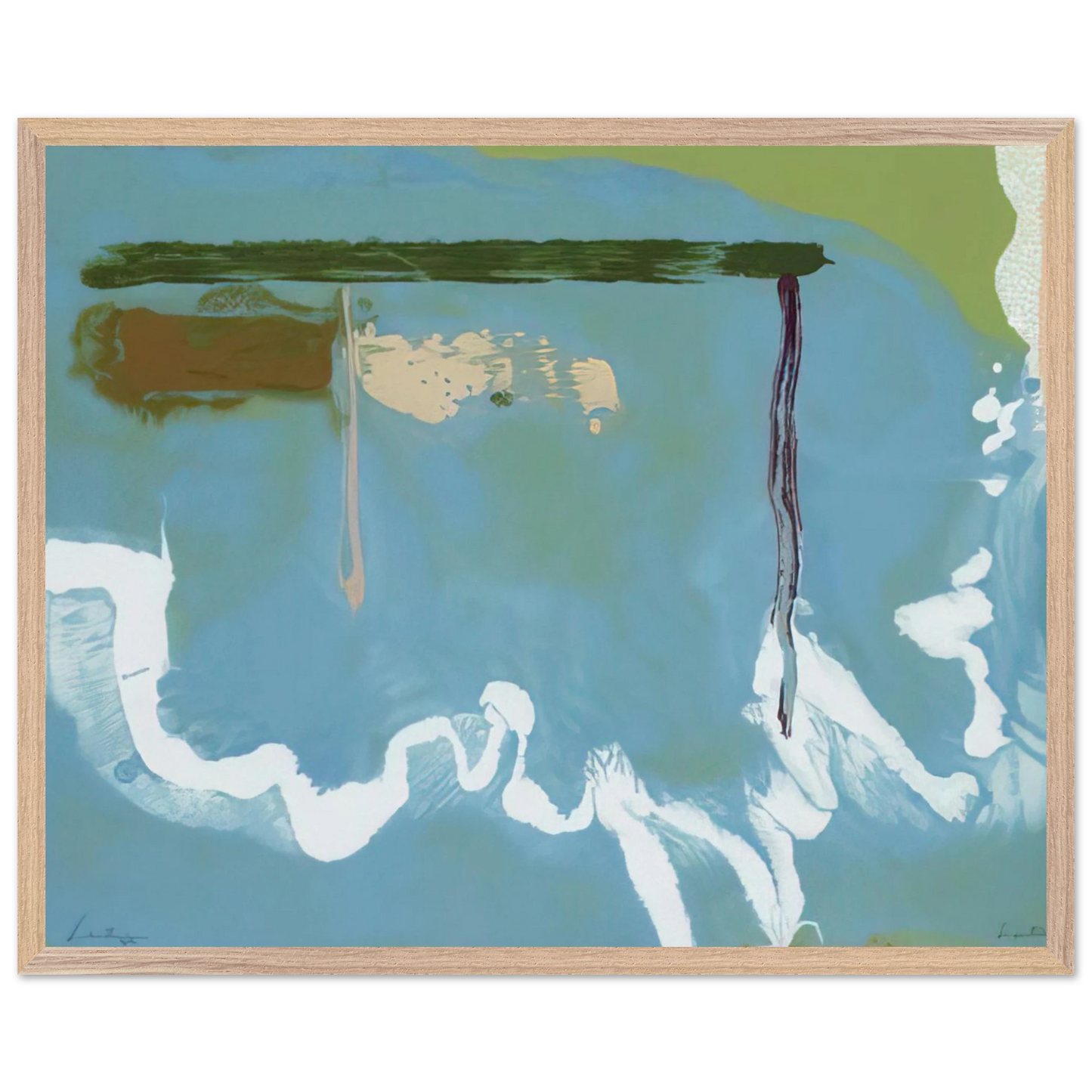 Helen Frankenthaler - Skywriting - 1997 Wall art - 45x60 cm / 18x24 inches - Premium Wooden Framed Poster With Fine Art Paper-canvas - White frame