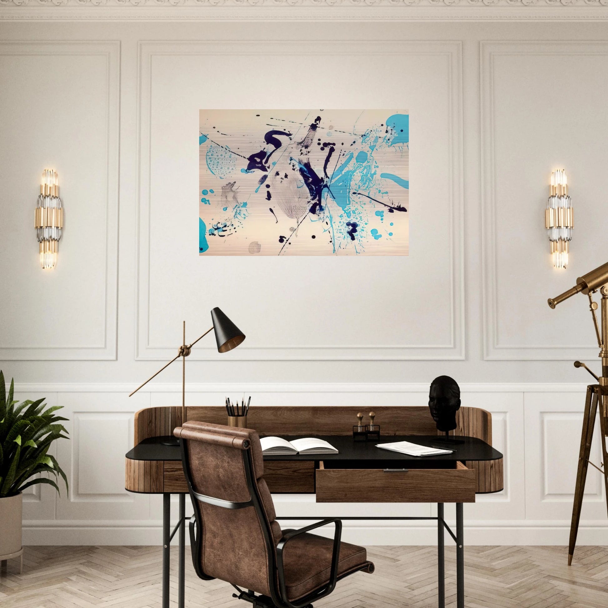 Blue Violet - Sam Francis Brushed Aluminum Print - 70x100 cm / 28x40 inches | Sam Francis Aluminum Print | Sam Francis Prints