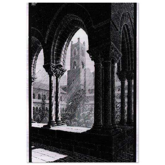 CLOISTER OF MONREALE SICILY - MC Escher Brushed Aluminum Print - 70x100 cm / 28x40 inches | MC Escher Aluminum Print | MC Escher Prints