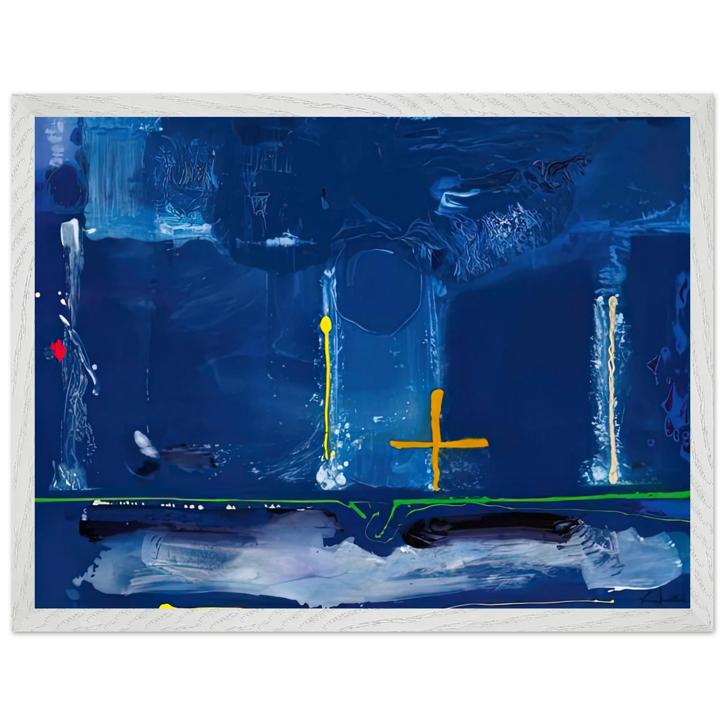 Helen Frankenthaler - Sister Sky, 1991- Wall Art - 30x40 cm / 12x16 inches - Premium Wooden Framed Poster With Fine Art Paper-canvas - Wood frame