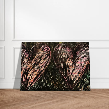 TWO HEARTS IN A FOREST 1981 - Jim Dine Brushed Aluminum Print - 70x100 cm / 28x40 inches | Jim Dine Aluminum Print | Jim Dine Prints