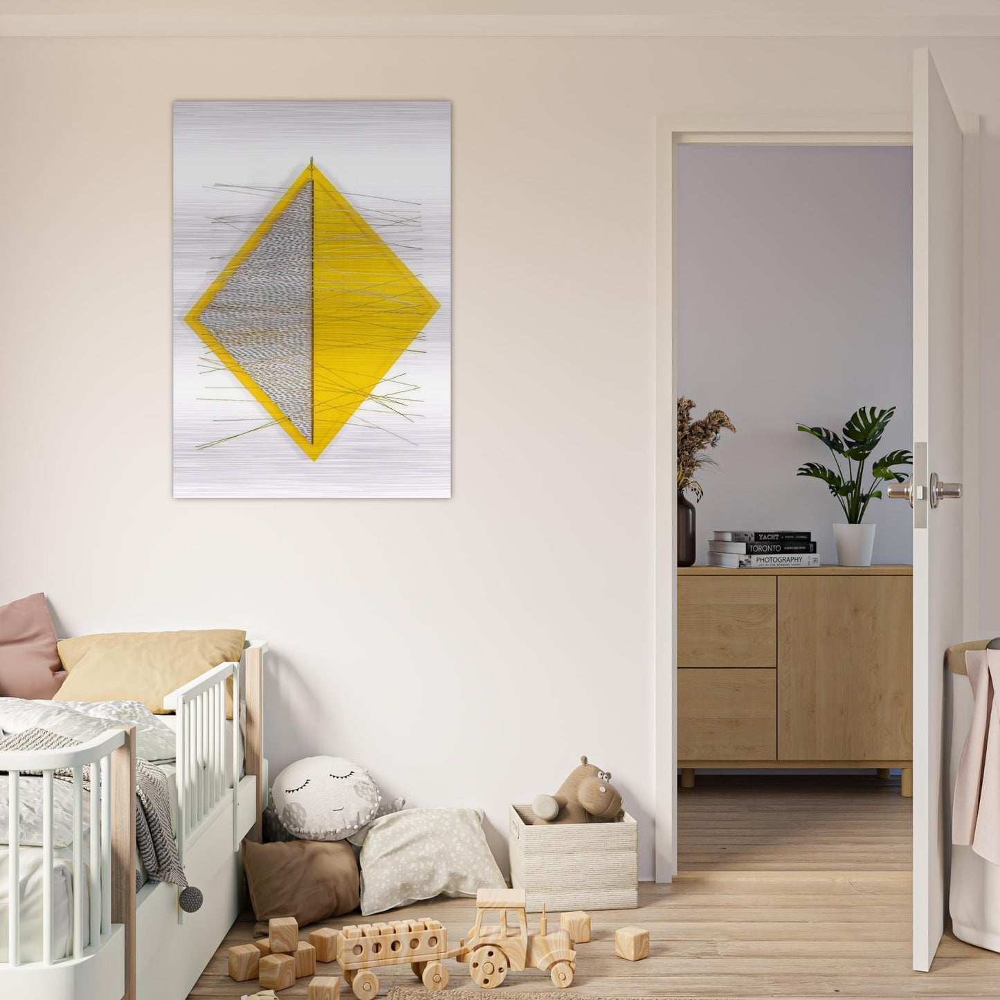 PETITE LOSANGE JAUNE - Jesus Rafael Soto Brushed Aluminum Print - 70x100 cm / 28x40 inches | Jesus Rafael Soto Aluminum Print | Jesus Rafael Soto Prints