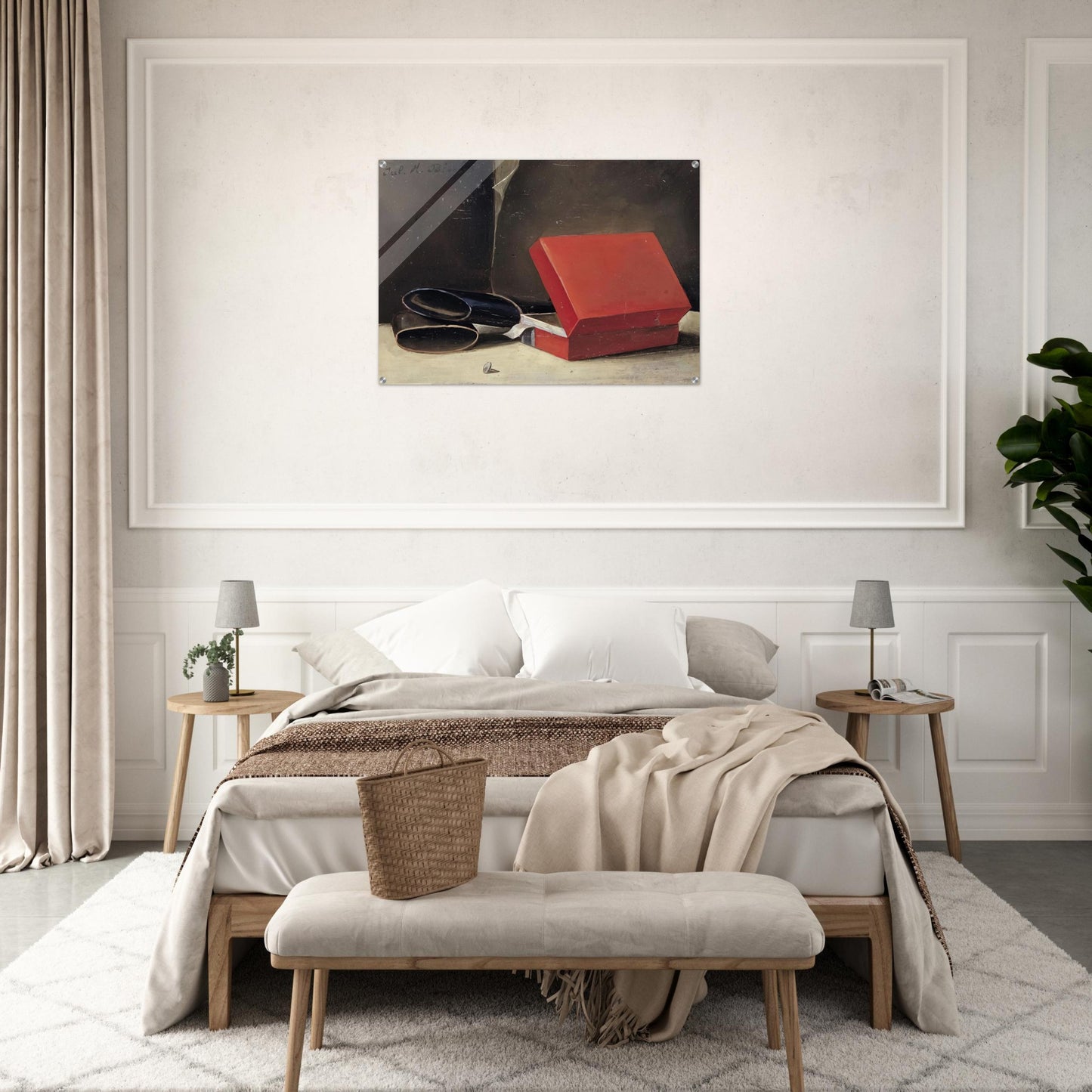 Scatola rossa con astuccio per occhiali - 1923 - Julius Bissier Acrylic Print - 70x100 cm / 28x40″ inches