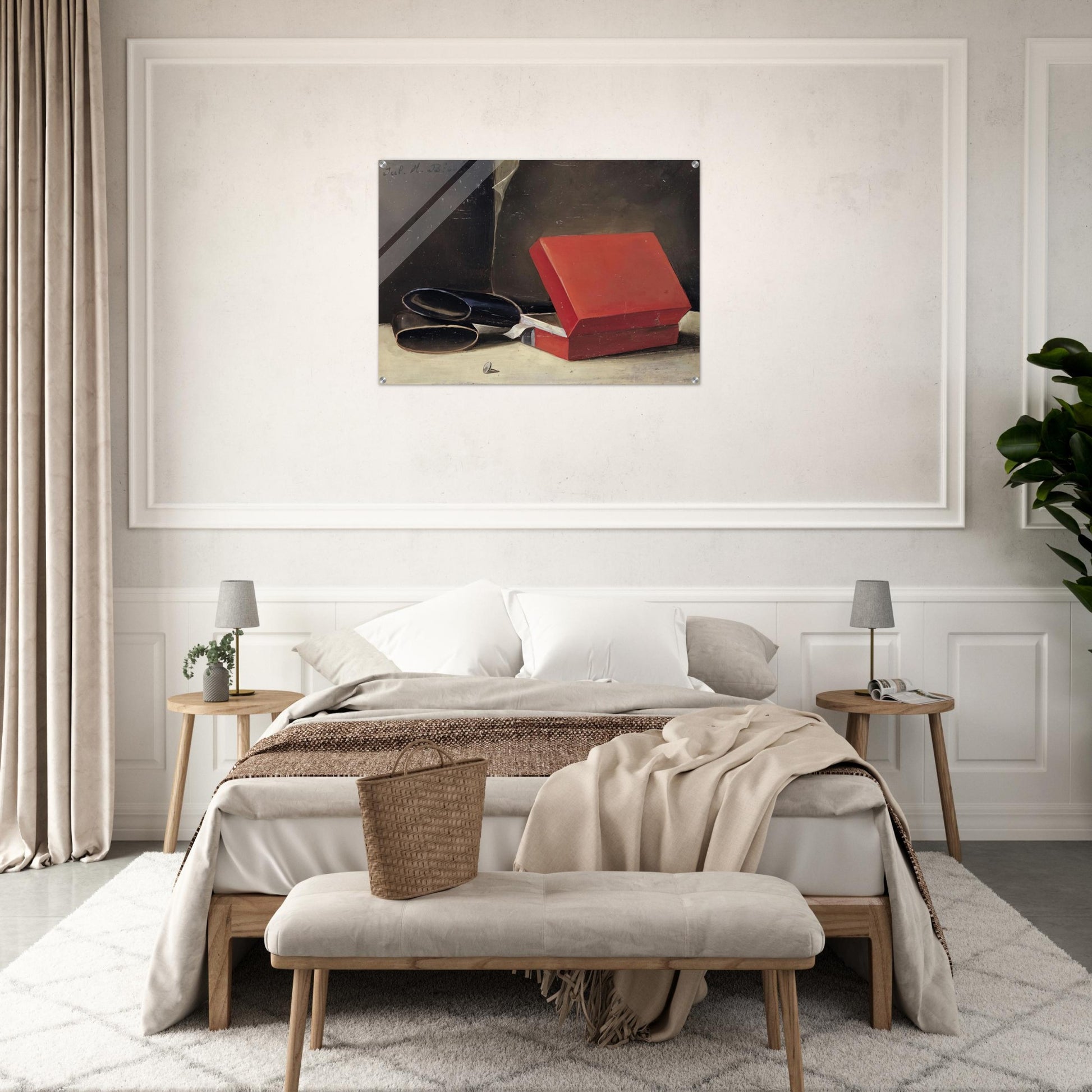 Scatola rossa con astuccio per occhiali - 1923 - Julius Bissier Acrylic Print - 70x100 cm / 28x40″ inches