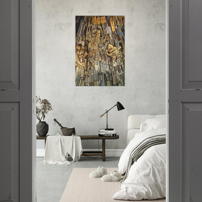 CUBIST SELF PORTRAIT - Salvador Dali Brushed Aluminum Print - 70x100 cm / 28x40 inches | Salvador Dali Aluminum Print | Salvador Dali Prints