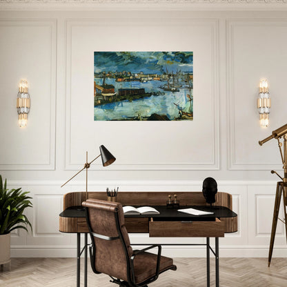 STOCKHOLM HARBOUR - OSKAR KOKOSCHKA Brushed Aluminum Print - 70x100 cm / 28x40 inches | OSKAR KOKOSCHKA Aluminum Print | OSKAR KOKOSCHKA Prints