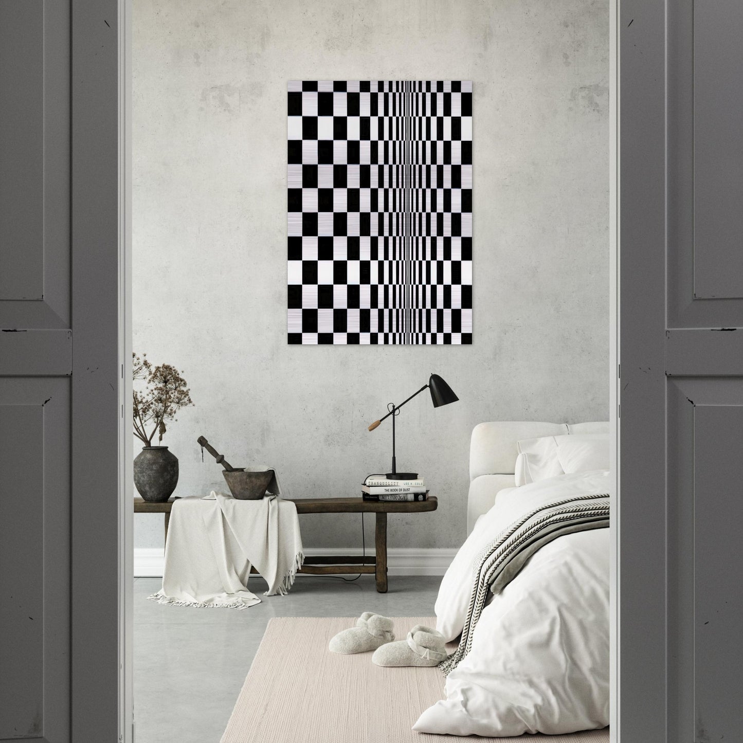 MOVEMENT IN SQUARES 1961 - Bridget Riley Brushed Aluminum Print - 70x100 cm / 28x40 inches | Bridget Riley Aluminum Print | Bridget Riley Prints