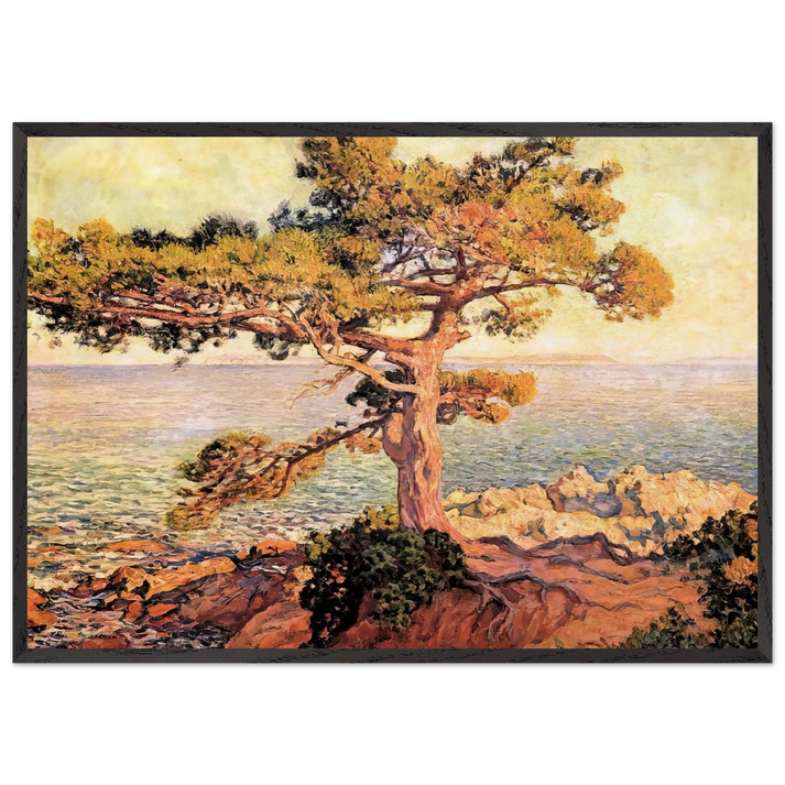 PINE BY THE MEDITERRANEAN SEA 1916 - Theo van Rysselberghe 70x100 cm / 28x40 inches Framed Art Print – Black Wooden Frame