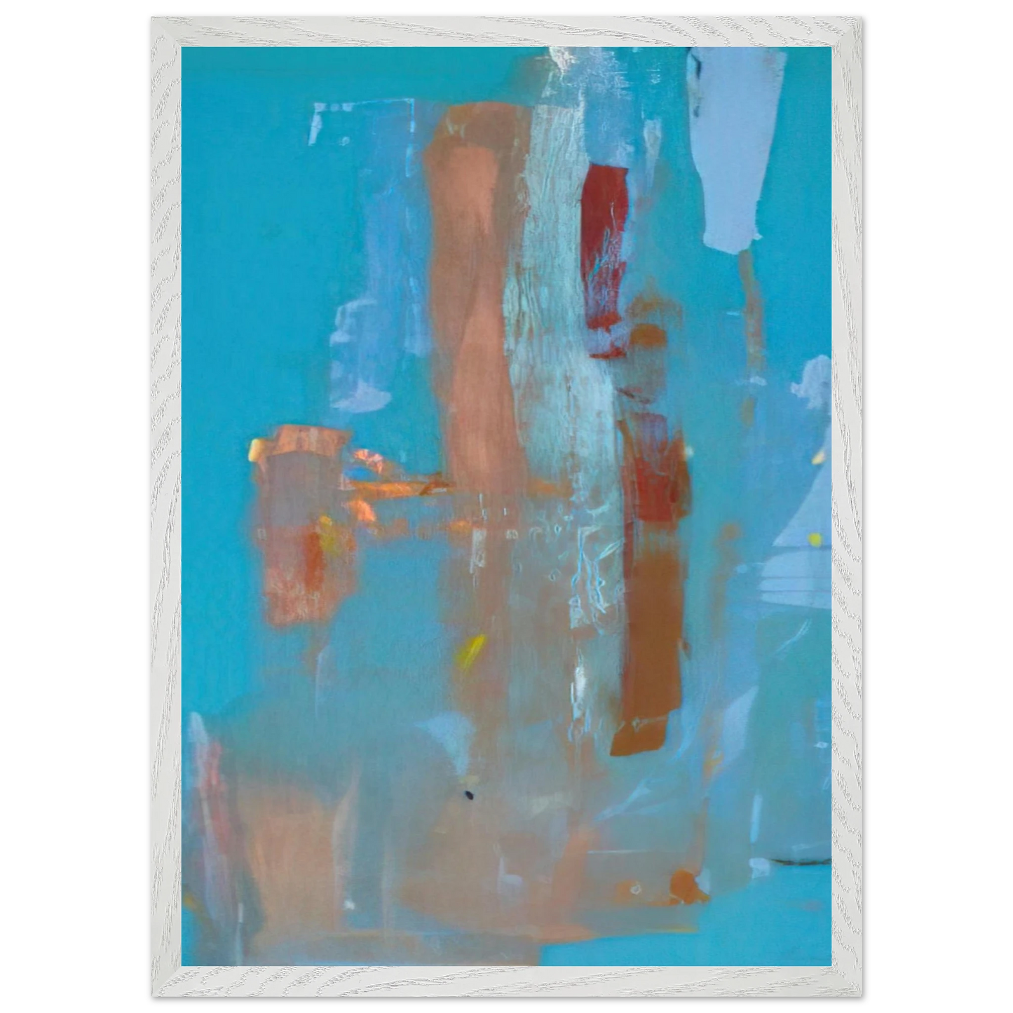 Helen Frankenthaler - In on Blue - 1976 Wall art - 40x50 cm / 16x20 inches - Premium Wooden Framed Poster With Fine Art Paper-canvas - Black frame