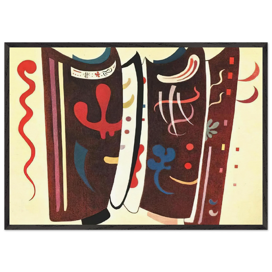 BROWN WITH SUPPLEMENT 1935 - Wassily Kandinsky 70x100 cm / 28x40 inches Framed Art Print – Black Wooden Frame