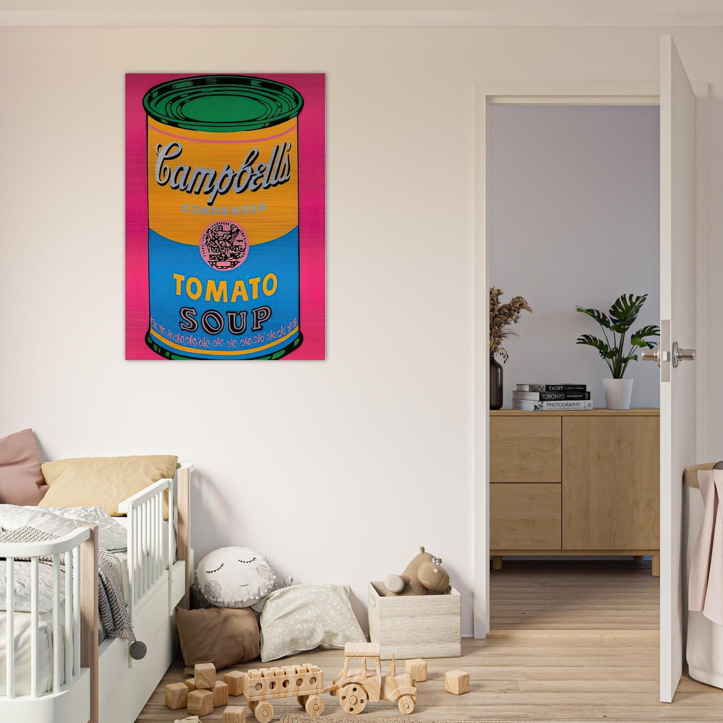 Campbell's Soup Can  - Andy Warhol Brushed Aluminum Print - 70x100 cm / 28x40 inches | Andy Warhol Aluminum Print | Andy Warhol Prints