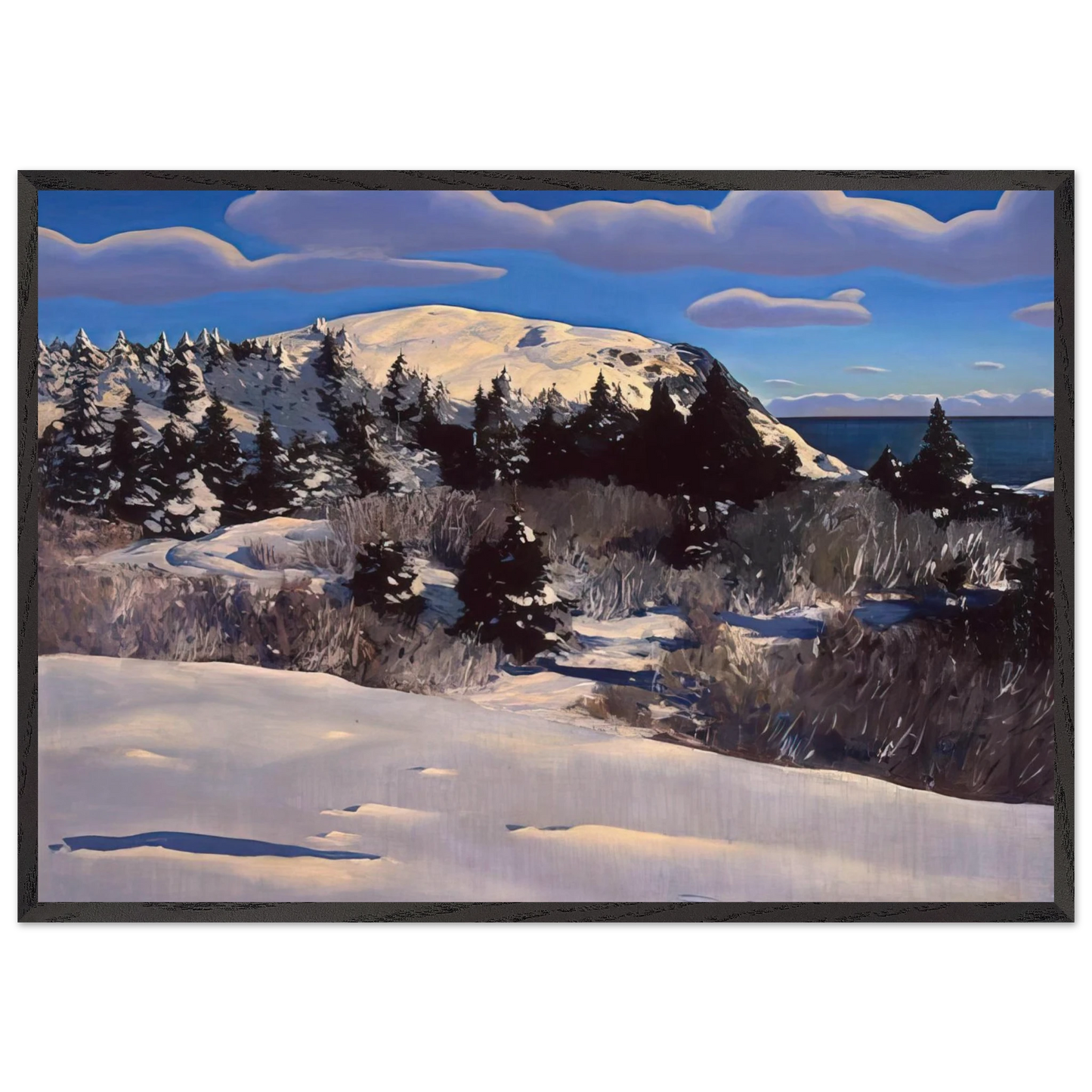 Maine Headland Winter - Rockwell Kent 70x100 cm / 28x40 inches Framed Art Print – Black Wooden Frame