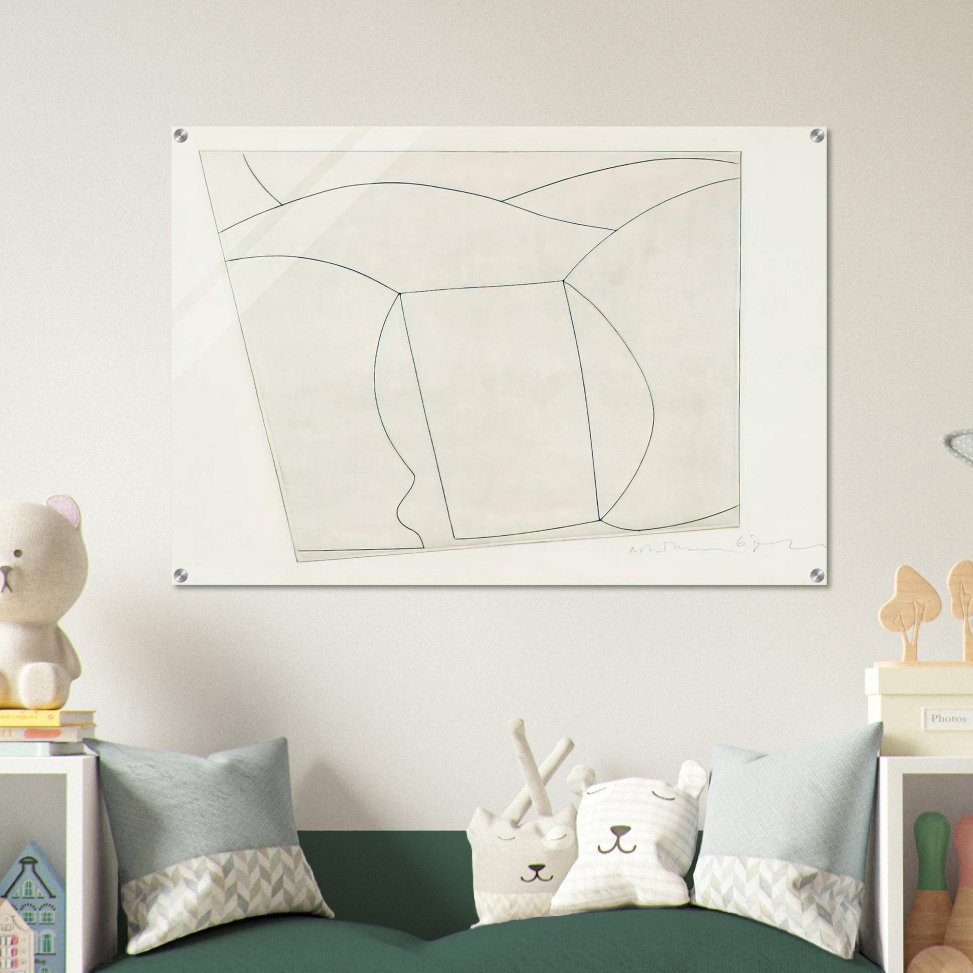 3 forms in a landscape - 1967 - Ben Nicholson Acrylic Print - 70x100 cm / 28x40″ inches
