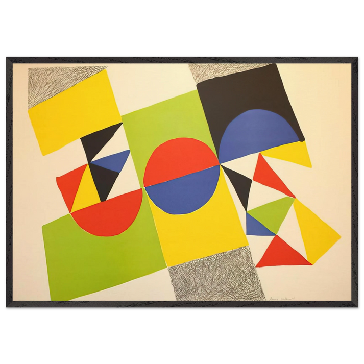 RHYTHM COLOUR 1 - Sonia Delaunay 70x100 cm / 28x40 inches Framed Art Print – Black Wooden Frame