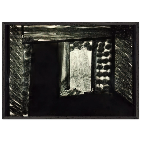 All alone in the Museum of Art - 1979 - Howard Hodgkin 70x100 cm / 28x40 inches Framed Art Print – Black Wooden Frame