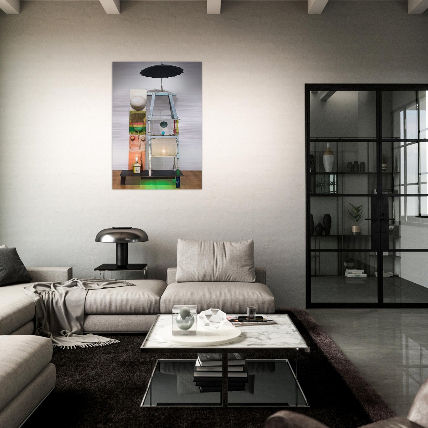THE TOWER 1957 - Robert Rauschenberg Brushed Aluminum Print - 70x100 cm / 28x40 inches | Robert Rauschenberg Aluminum Print | Robert Rauschenberg Prints