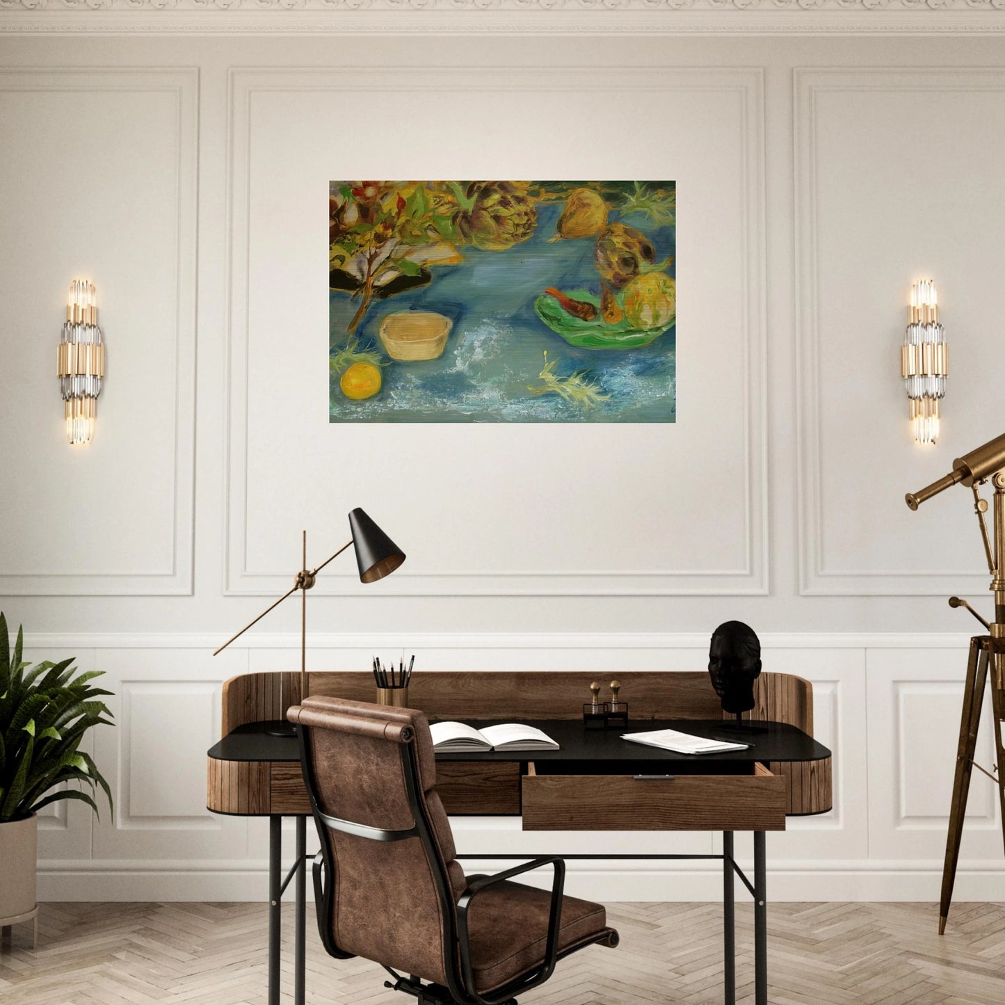 Still life with artichokes - 1956 - Le Pho Brushed Aluminum Print - 70x100 cm / 28x40 inches | Le Pho Aluminum Print | Le Pho Prints