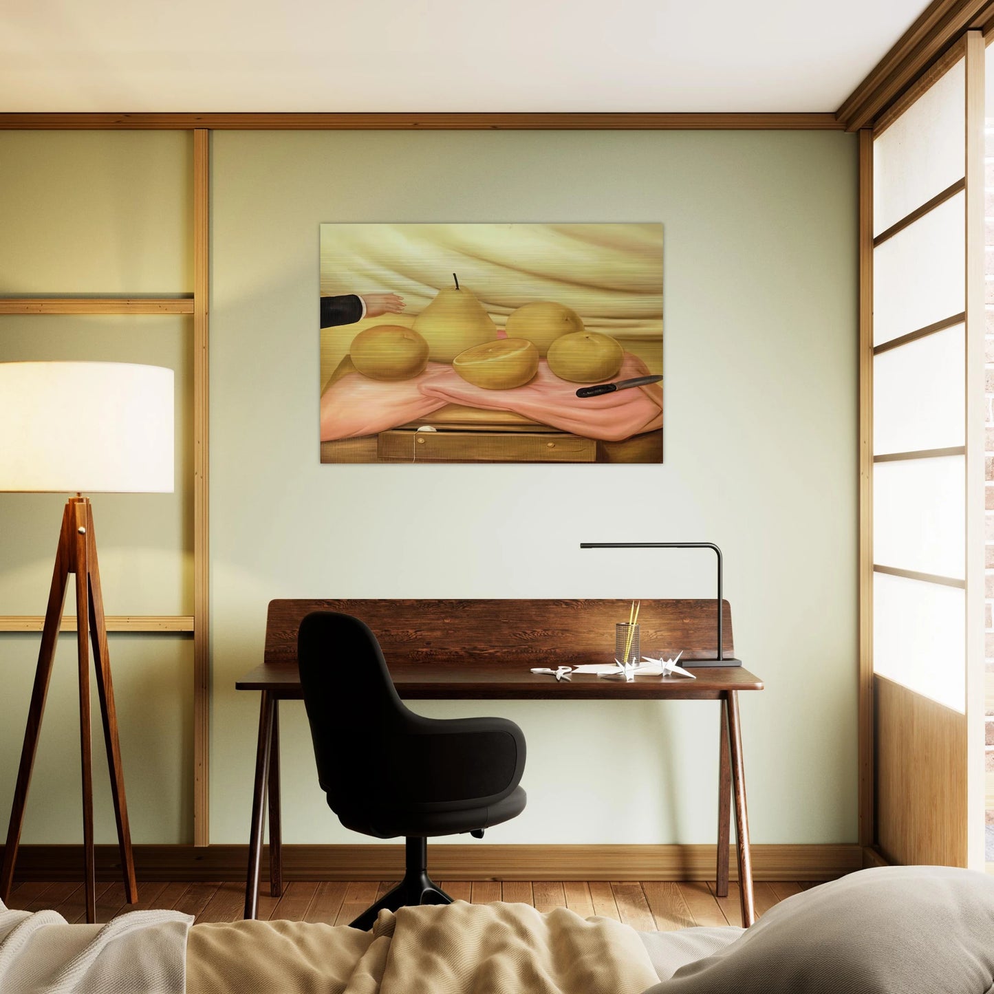 STILL LIFE WITH FRUITS - Fernando Botero Brushed Aluminum Print - 70x100 cm / 28x40 inches | Fernando Botero Aluminum Print | Fernando Botero Prints