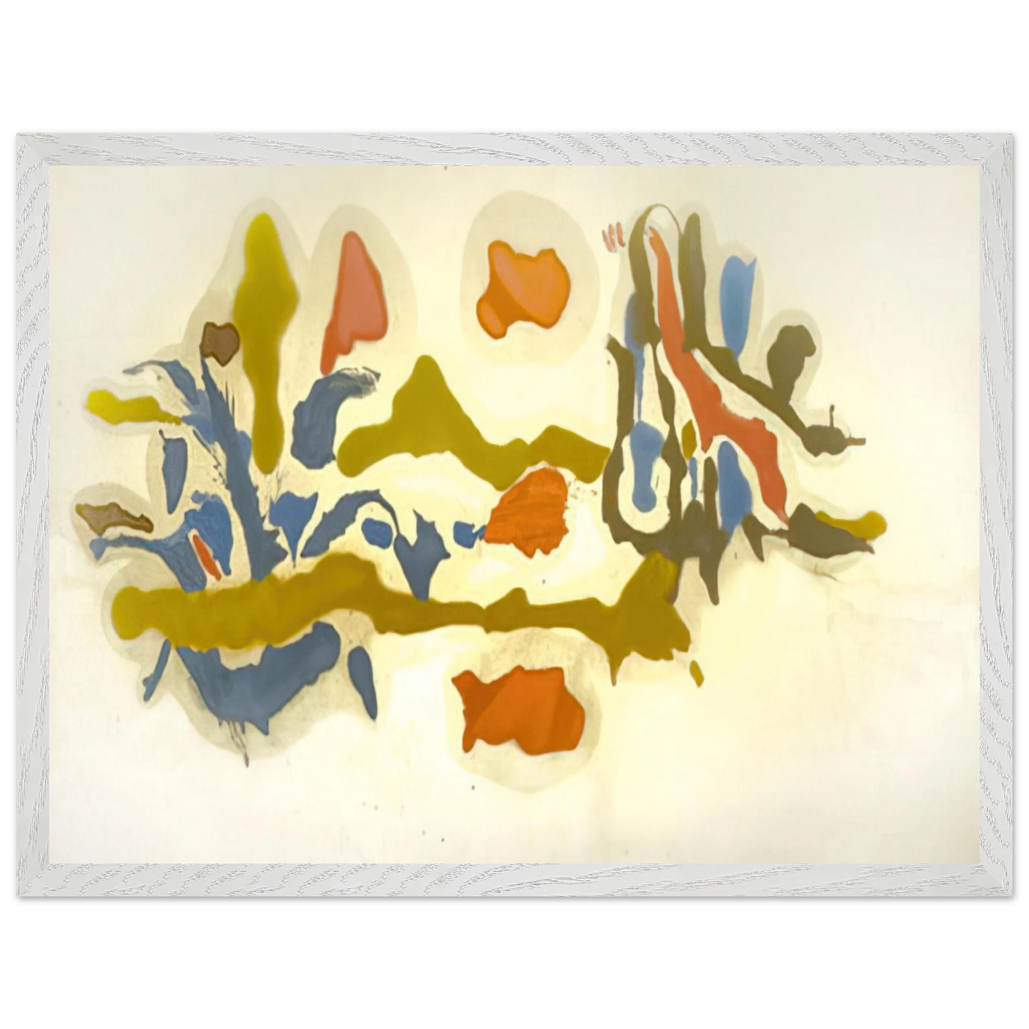 Helen Frankenthaler - Seascape with Dunes - 1962 Wall art - 30x40 cm / 12x16 inches - Premium Wooden Framed Poster With Fine Art Paper-canvas - White frame