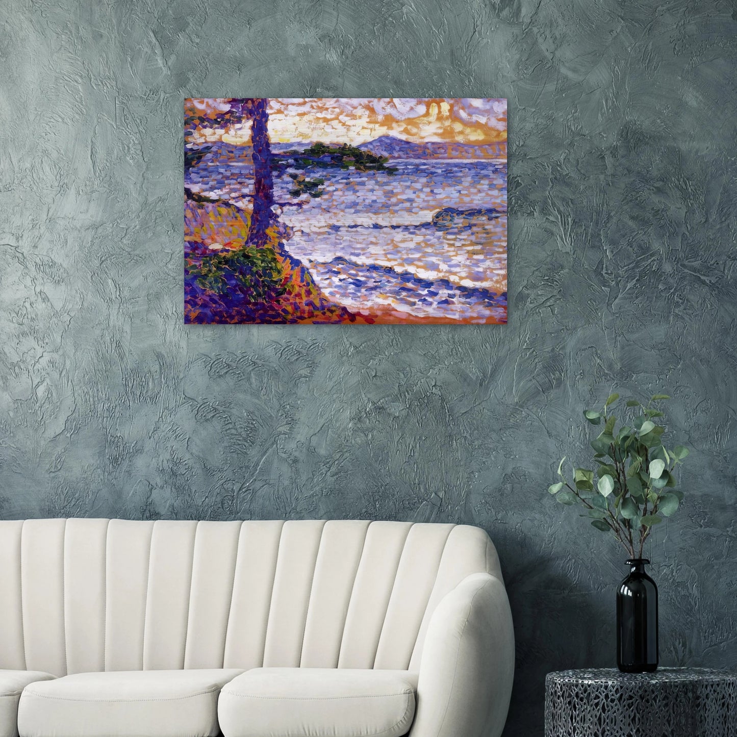 The Mediterranean Coast - Henri-Edmond Cross Brushed Aluminum Print - 70x100 cm / 28x40 inches | Henri-Edmond Cross Aluminum Print | Henri-Edmond Cross Prints
