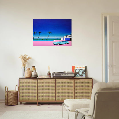 Pink Driveway - Hiroshi Nagai Brushed Aluminum Print - 70x100 cm / 28x40 inches | Hiroshi Nagai Aluminum Print | Hiroshi Nagai Prints