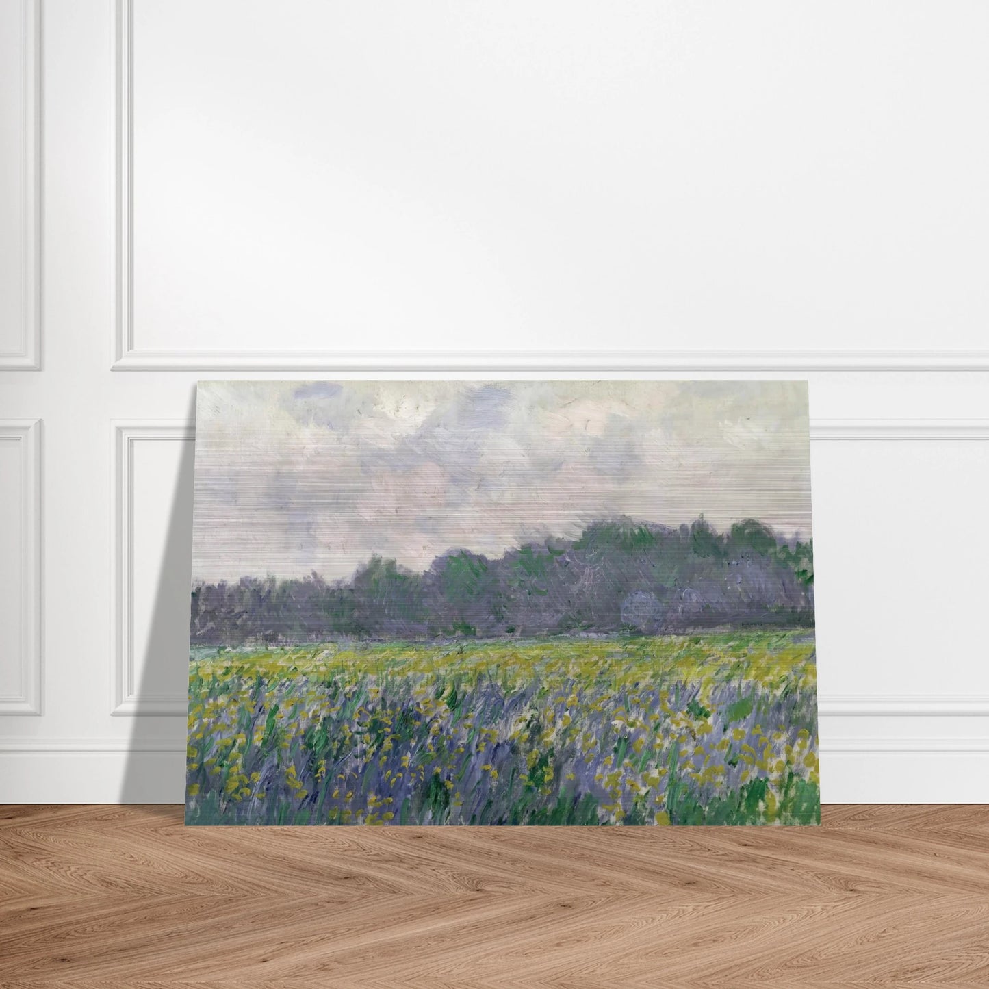 Field of Yellow Irises at Giverny - claude monet Brushed Aluminum Print - 70x100 cm / 28x40 inches | claude monet Aluminum Print | claude monet Prints