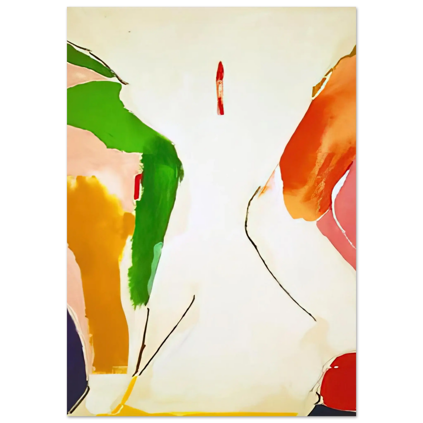 Helen Frankenthaler - Living Edge - 1973 Wall art - 60x80 cm / 24x32 Inches - Premium Wooden Framed Poster With Fine Art Paper - Black frame