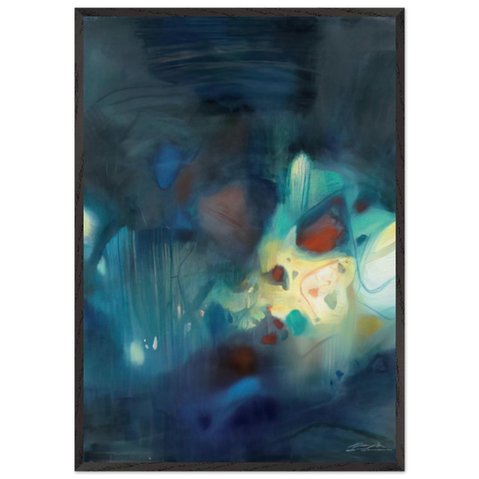 CLAIR D OBSCURITE 1988 - Chu teh Chun 70x100 cm / 28x40 inches Framed Art Print – Black Wooden Frame